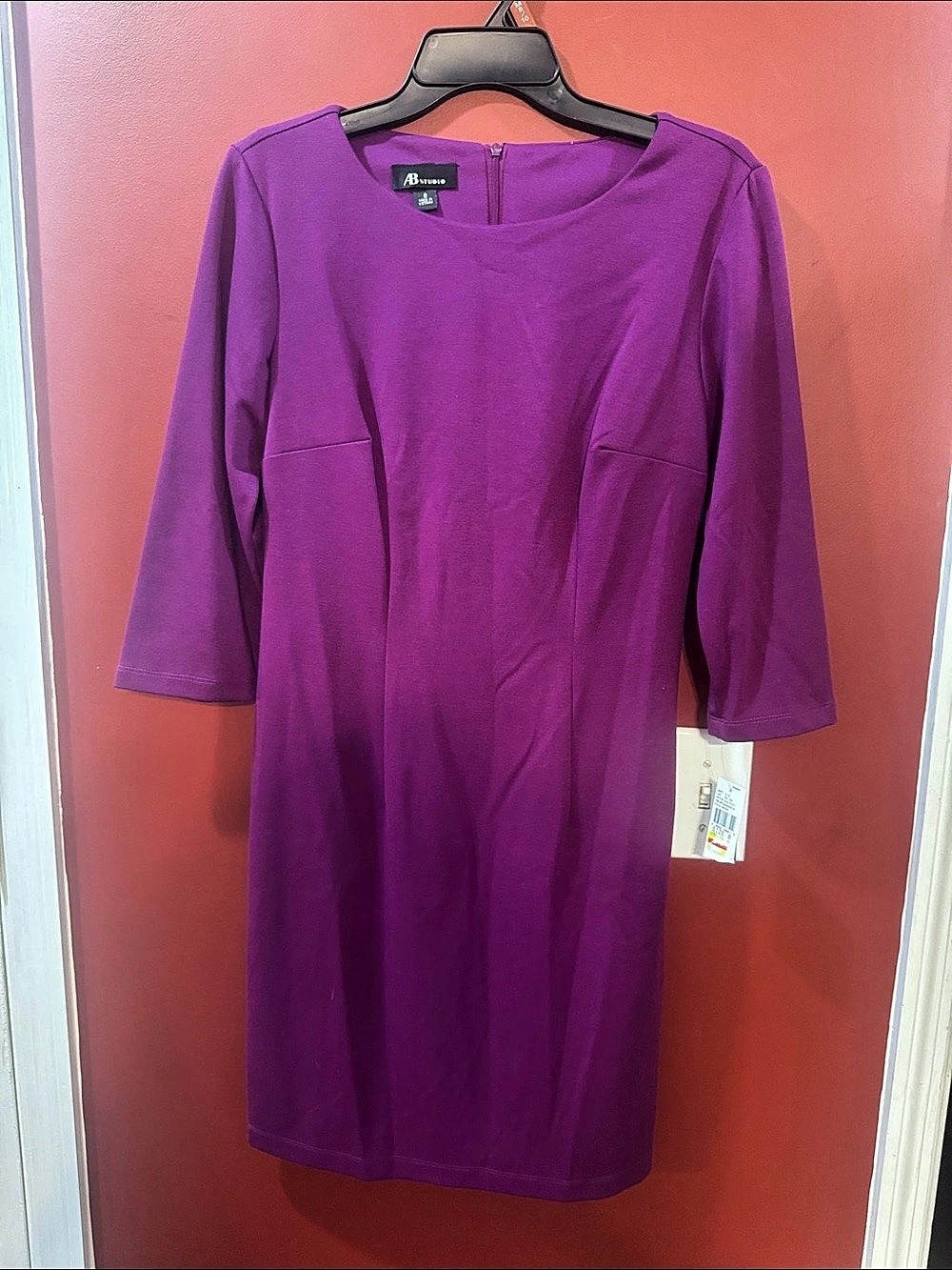 AB Studio Magenta Mini Dress Size 8 NWT